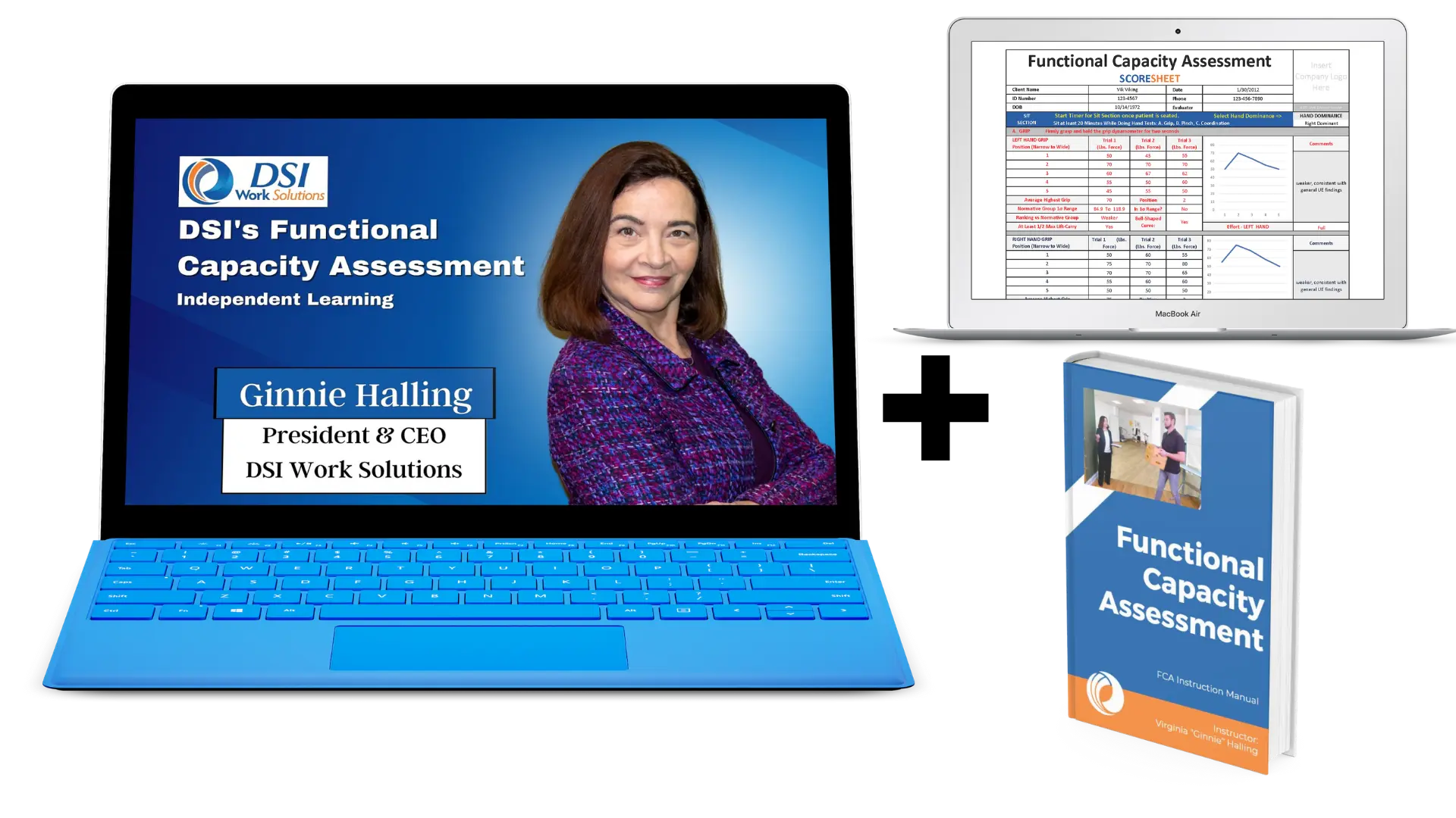 The Job Function Matching System Independent Learning is displayed on a laptop next to the Job Function Matching System Manual